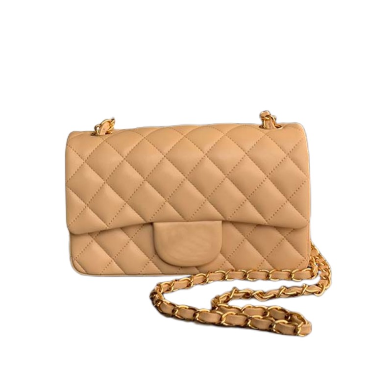 

9A designer bags Fashion Flap Caviar Grain Plain Bag Genuine Cowhide Leather CF Handbag Women Wallet Golden Chain Shoulder Cross Body Fanny Pack Small fragrant, Nude2