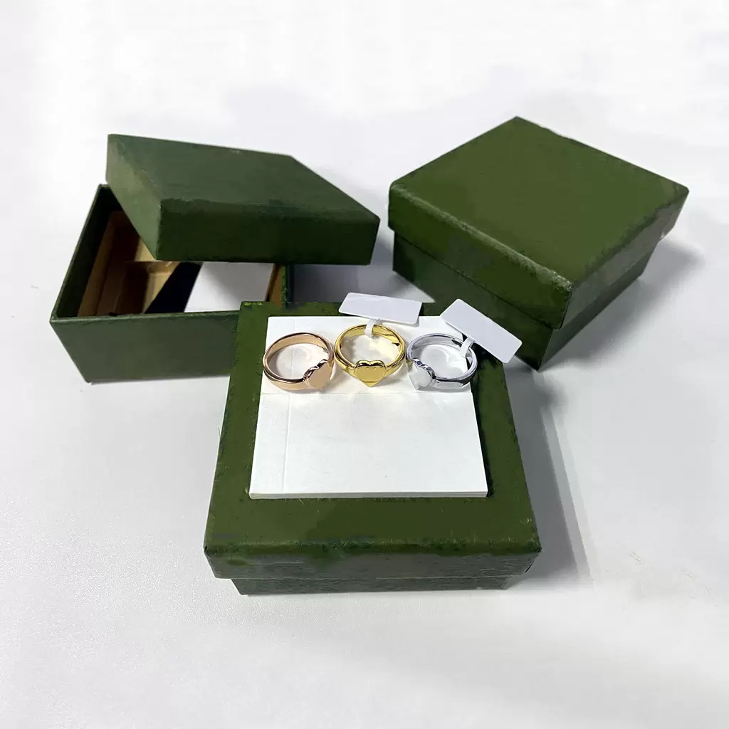 

Love Designer Ring Heart Band Rings for Women Mens Jewelry Luxury Fashion Unisex Gold Silver Rose Colors Stainless Steel Lady Party with Green box Size 5-10