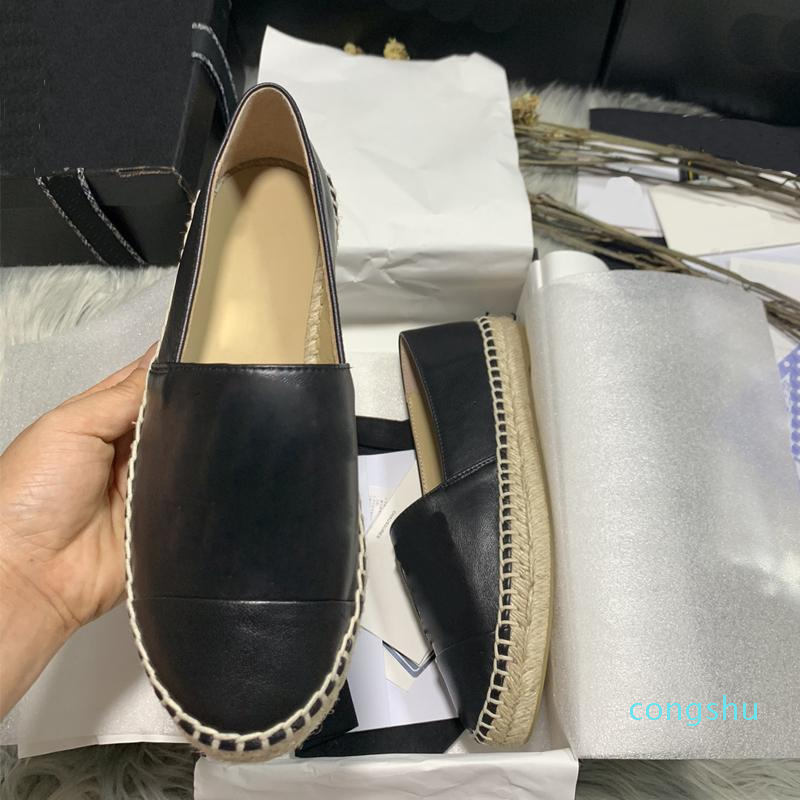 

Slippers Dress Shoes Loafers Espadrilles 100% leather woman shoes luxe cap toe Quilting Pure hand sewing womans flats luxury Top spring size, 5 patent leather