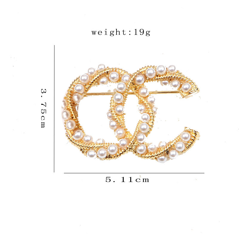 

Luxury Womens Men Designer Brand Letter Brooches Gold Silver Plated Inlay Crystal Rhinestone Jewelry Brooch Pearl Pin Marry Christmas Party Gift Accessorie