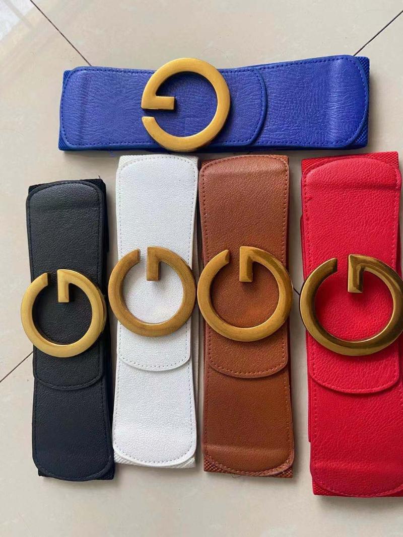 

Belts Luxury Design Classic Women Skirt Bee And G Buckle Letters Gold Oversize Stretch Elastic 7cm Width Dress BeltsBelts, Black
