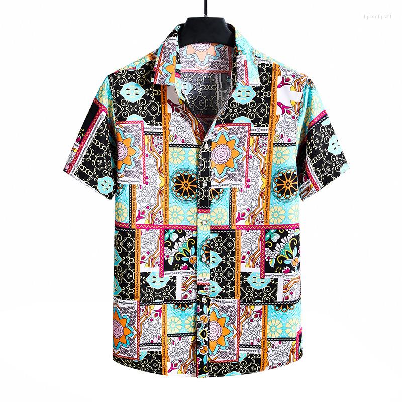 

Men's Casual Shirts Men's Printed Short Sleeve Shirt 2022 Fashion Hawaiian Beach For Men Holiday Party Resort Clothing, 210-wine red