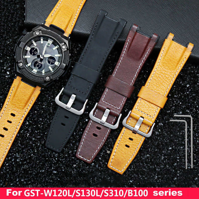 

Watch Bands Accessories Band FOR Casio GST-W120L / S120 W130L S100 S110 watch bracelet Nylon Leather Strap Belt T221213