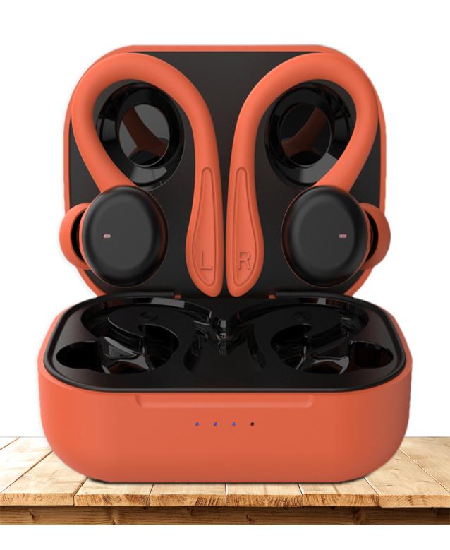 

Cell Phone Earphones In Ear Wireless Earbuds Over Ear Buds With Earhooks Earbud Sports Headset IPX6 Waterproof Smart Touch Control9405508, Orange