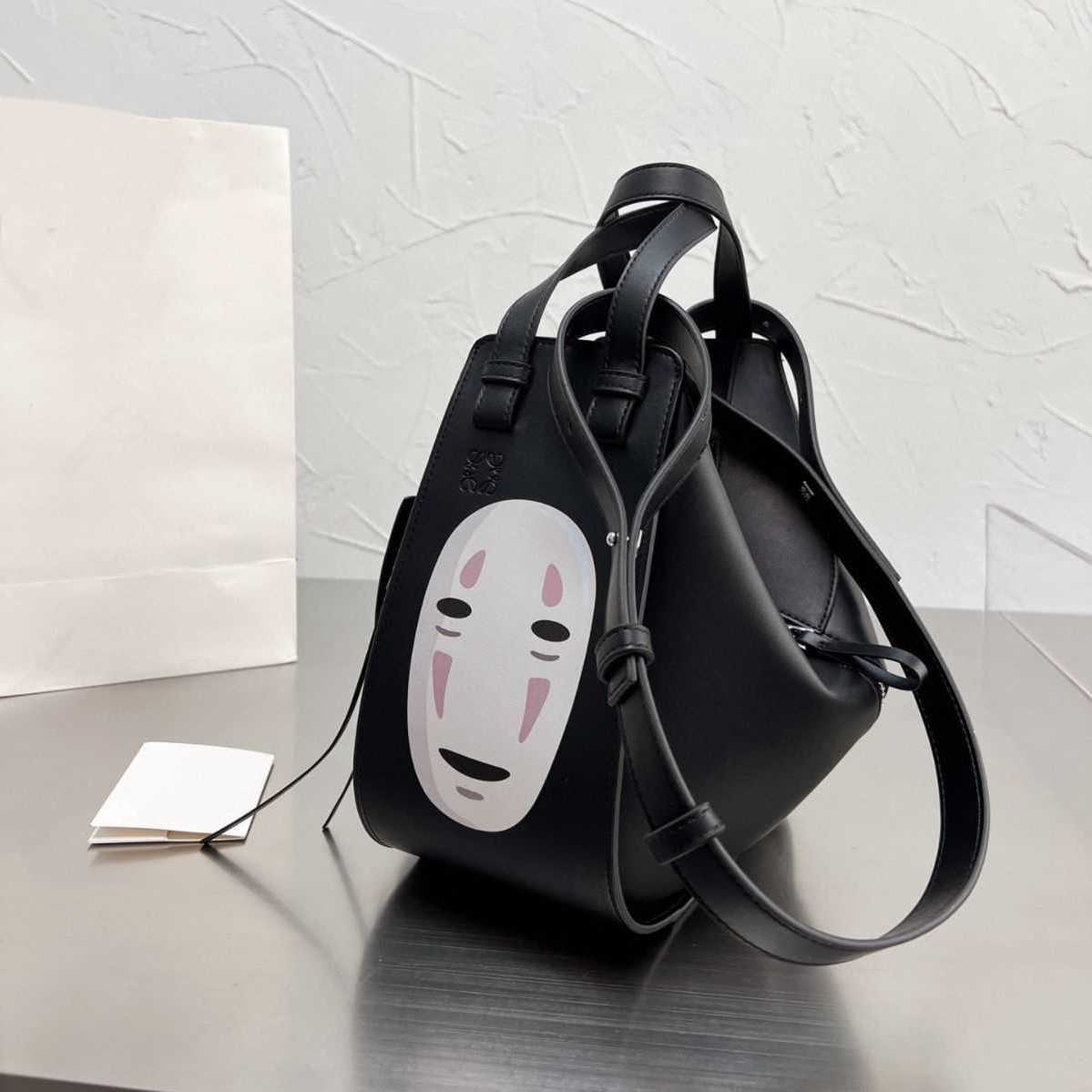 

Bag Bucket Hammock Faceless Large Bags Loewbags 2023 Splicing Cowhide Male Capacity Designer Deformation Women's Pfkb, Blue and white
