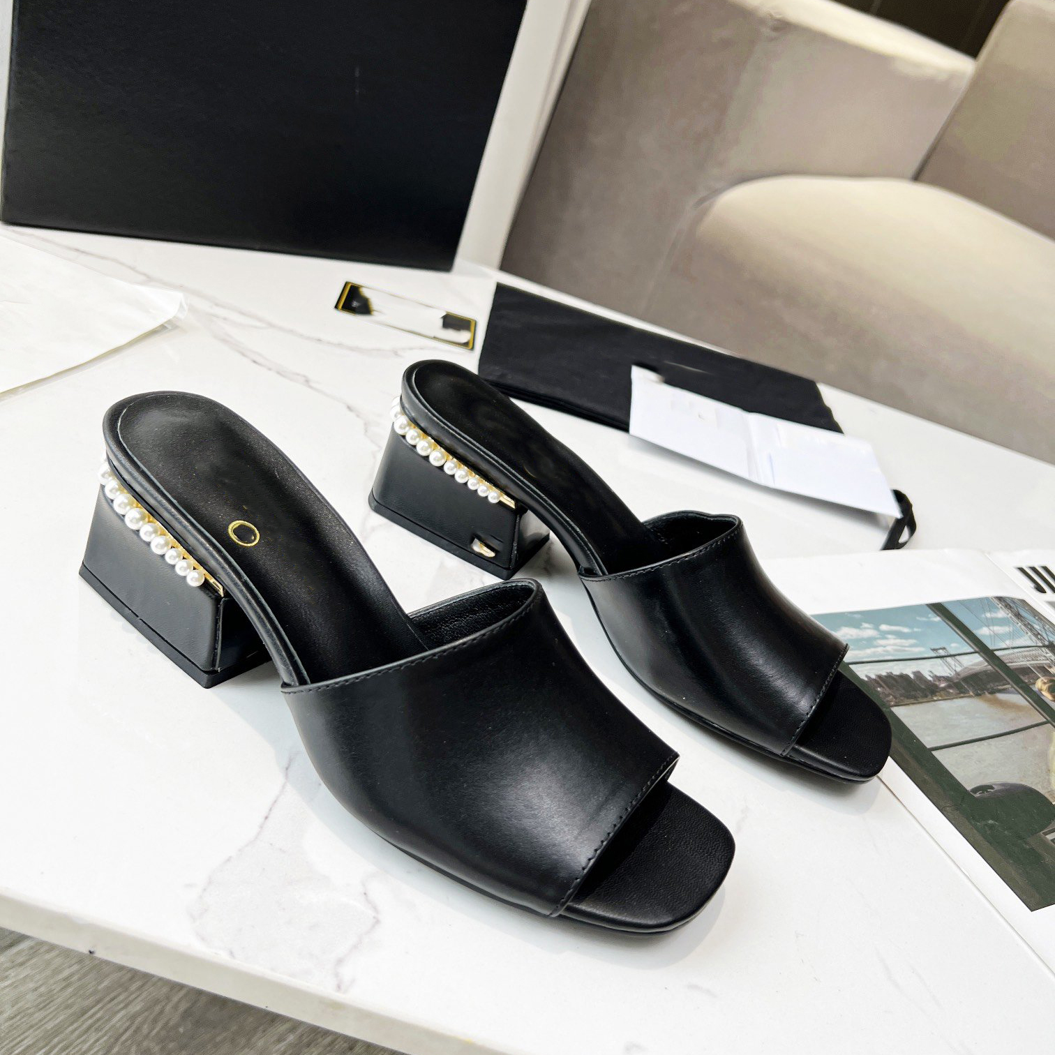 

Designer CCity Slide Sandals Fashion Channel High Heels Slides Slippers Woman Channel Flip Flops Shoes Luxury Leather dfhfbv