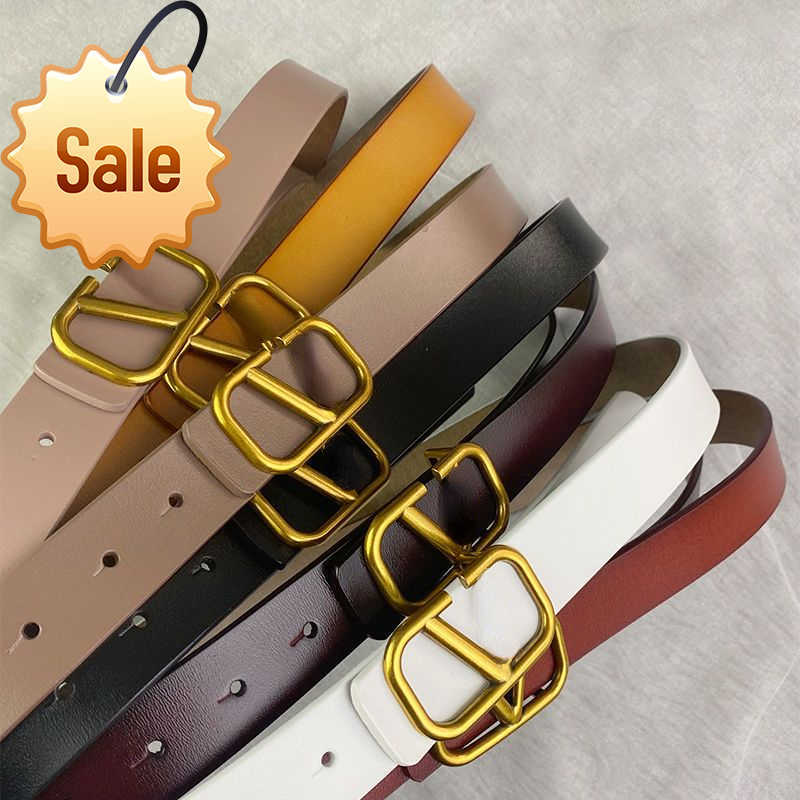 

Luxury Designer Brand Belts 2023 New Men's and Women's v Buckle Texture Leather Senior Metal Double - Layer Fashion Belt Factory Direct Sales, Black