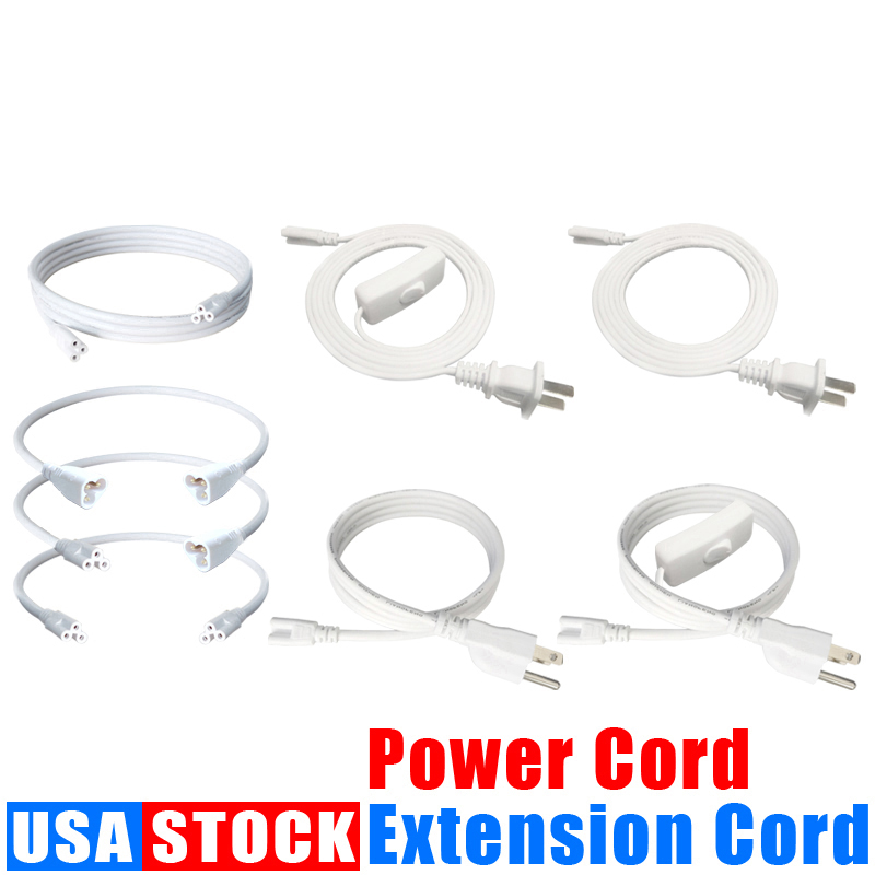 

Lighting Accessories T5 T8 Tube 3pin Connector Cable Extension Cord Switch For Integrated Led Power With US Plug 1FT 2FT 3.3FT 4FT 5FT 6FT 6.6 FT 100Pack Crestech168