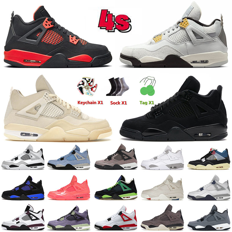 

NEWBasketball Shoes Jumpman 4 4s Men Basketball Shoes Photon Dust Red Cement Black Cat Violet Ore Doernbecher Kaws Grey Canvas Pink Cactus J, D48 36-47 mushroom