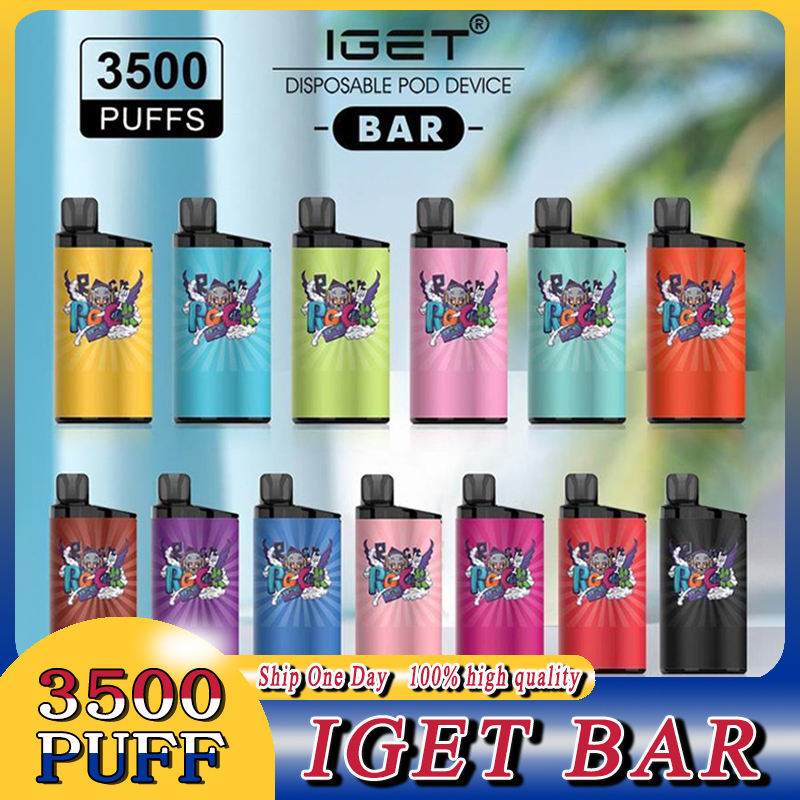 

Original IGET BAR Electronic Cigarettes Disposable Pod Device Kit 3500 Puffs 12ml Prefilled Cartridge Battery Vape Stick Pen