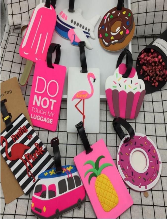 

Travel Accessories Luggage Tags Animal Cartoon Silica Gel Suitcase ID Addres Holder Baggage Boarding Portable Label Retail3389071