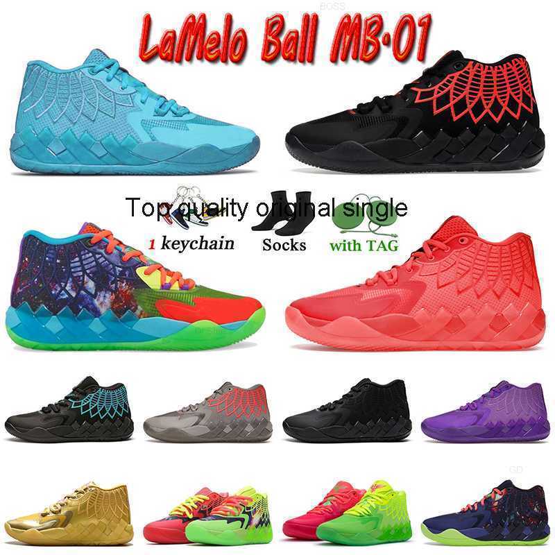 

LaMelo Ball MB.01 1OF1 Mens Basketball Shoes 2022 Not From Here Black Red Blast UNC Be You Galaxy I Rick and Morty Iridescent Dreams Queen, B11 not from here red blast 40-46