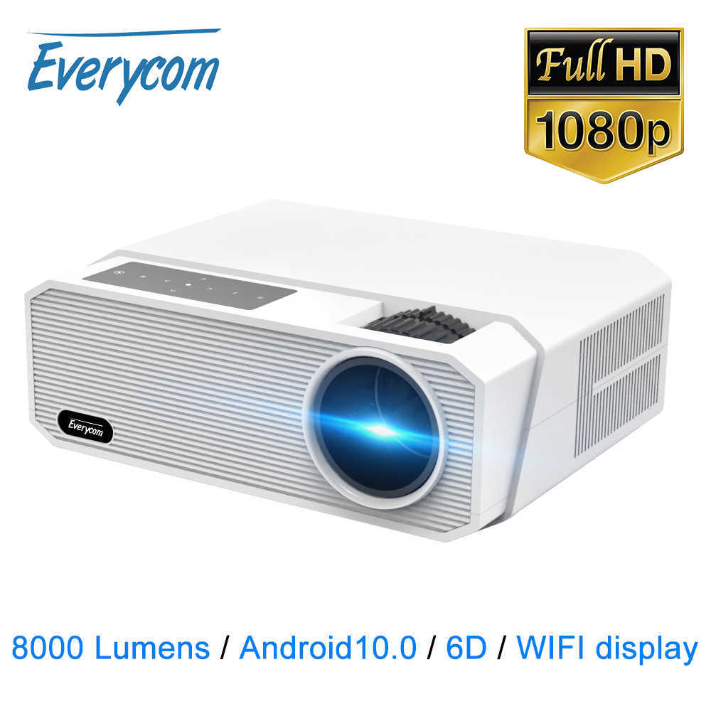 

Projectors Everycom HQ9 LED 1080P 4K Projector 2022 highest Brightness 8000 Lumens FHD Android 10.0 5G WIFI Home Theater Smart Phone Beamer T221216