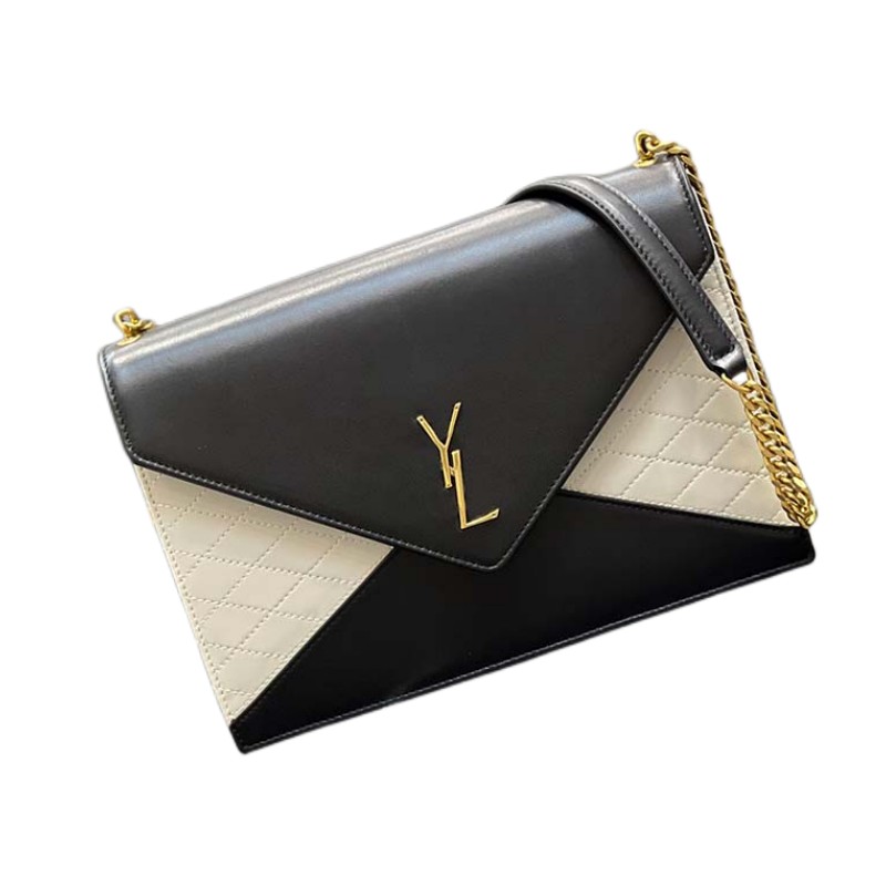 

AAAAA High chain bag ladies luxury leather handbags fashion brand design classic retro handbag Classic black and white double color stitching is versatile, Black1