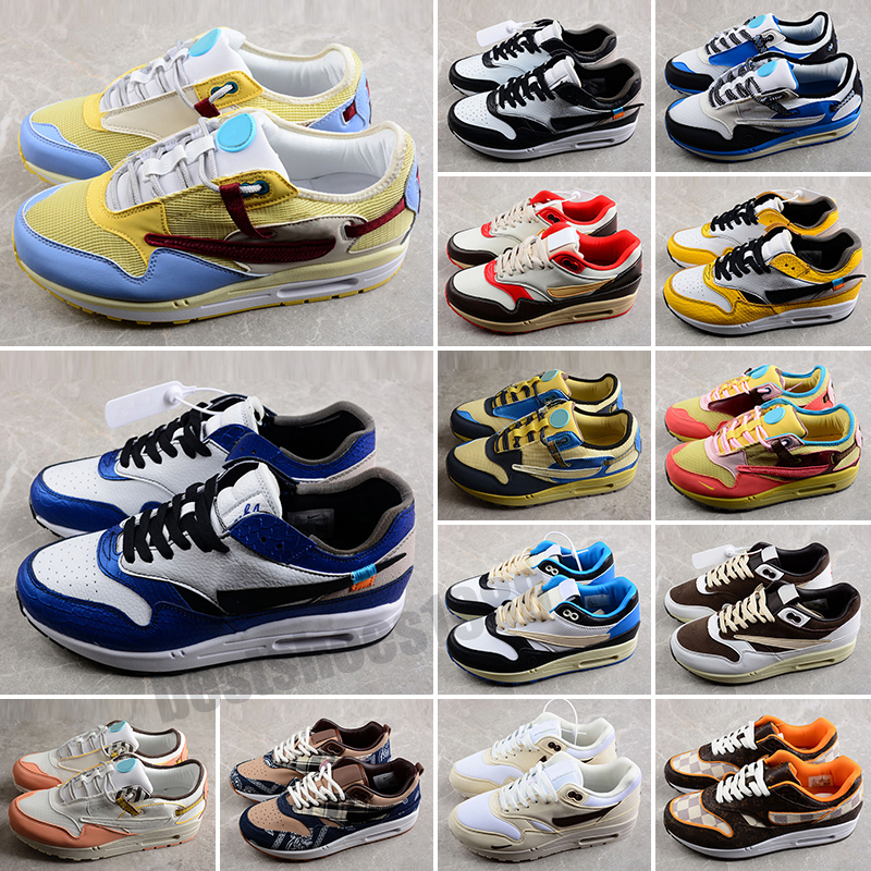 

OG 1 87 Men Women Running Shoes 1s 87s Night Maroon Black Noise Aqua Saturn Gold Bred Daisy Mens designer Trainers Outdoor Sports Sneakers 36-45, Color 11