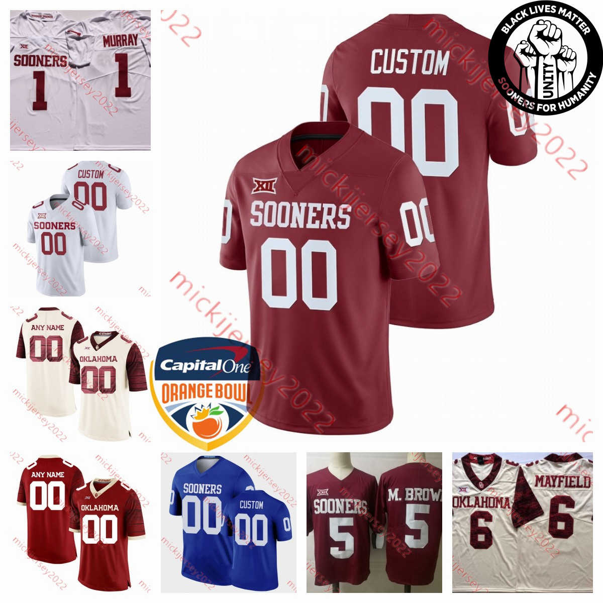 

Gentry Williams Justin Broiles Oklahoma Football Jersey Kani Walker Jayden Rowe jordon Mukes C.J. Coldon Ty Taylor Stitched Oklahoma Sooners jerseys, Blue/orange patch