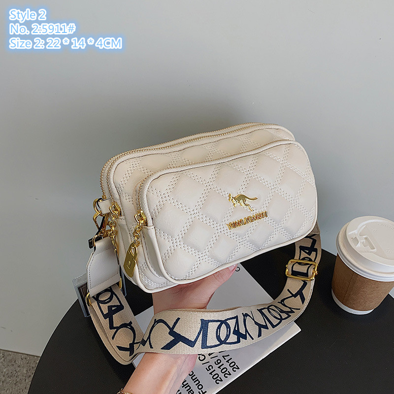 

Wholesale factory ladies shoulder bag 2 styles outdoor travel leisure backpack three-layer zipper contrast leather coin purse elegant black plaid handbag, Coffee-531#-style 1