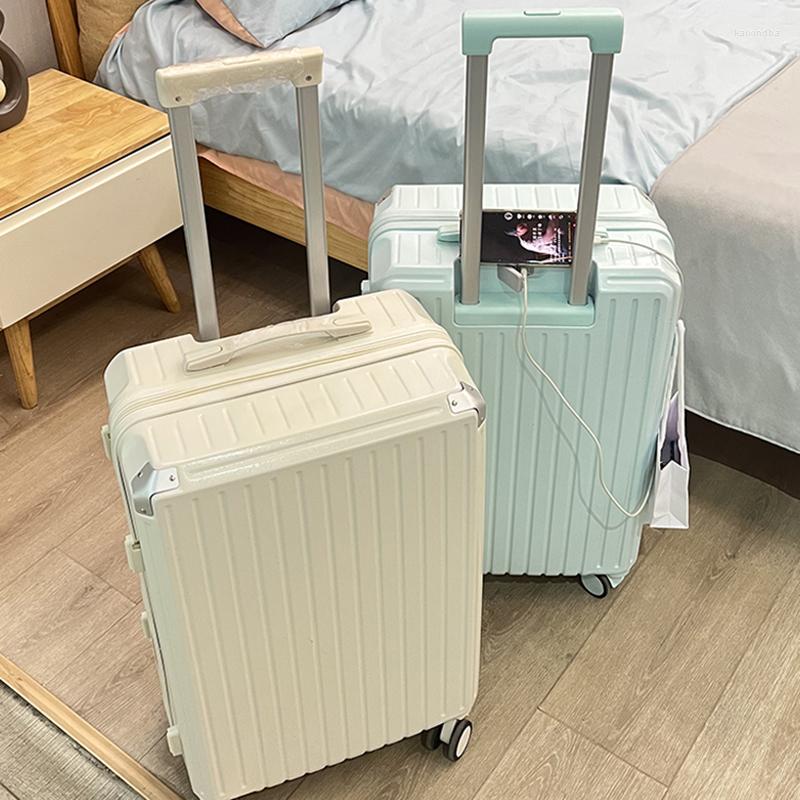 

Suitcases Middle Size Kids Trolley Bag Men Vintage Multifunctional Travel Aluminum Designer Equipaje De Mano Rolling Luggage WWH35XP