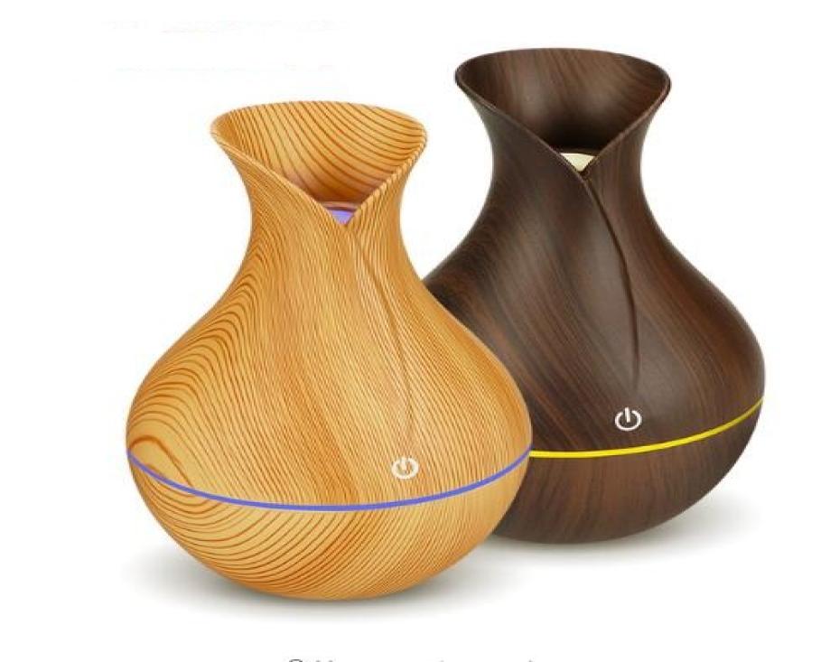 

electric humidifier aroma oil diffuser ultrasonic wood grain air humidifier USB mini mist maker LED light for home office7896431