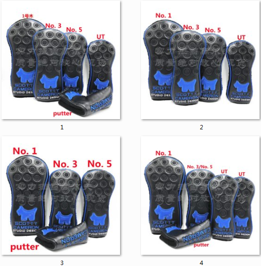 

Golf head cover For Driver Wood Blade Putters UTILITY Cap Cover PU Synthetic Leather with Fleece Inside