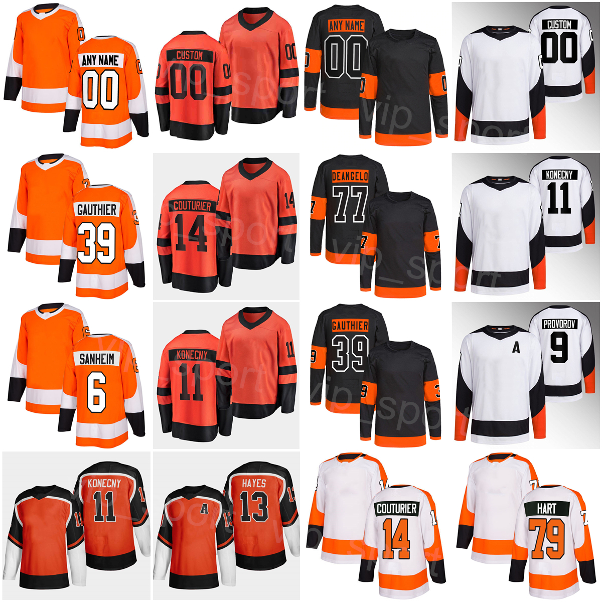 

Men Kids Women Hockey Reverse Retro 13 Kevin Hayes Jersey 9 Ivan Provorov 79 Carter Hart 77 Tony DeAngelo 39 Cutter Gauthier 14 Sean Couturier 11 Travis Konecny Sewing, Black