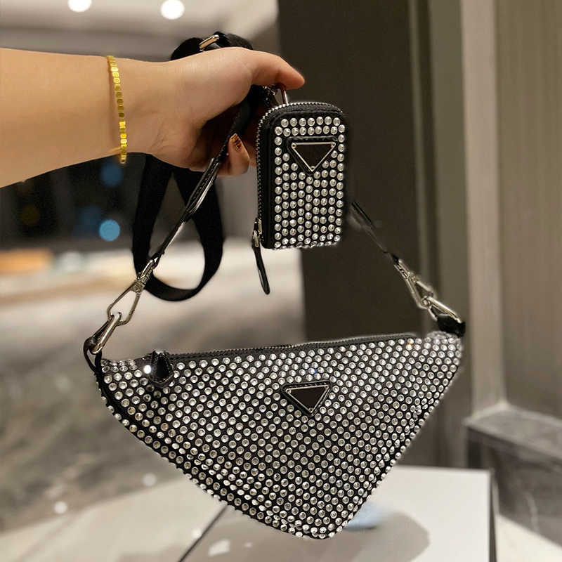 

Shoulder Bags designer bag handbag Women Crossbody Bags Shoulder Bags two piece set womens wallet fashion all-match inlaid brick handbags 221210, Silver--style 2--22*14cm