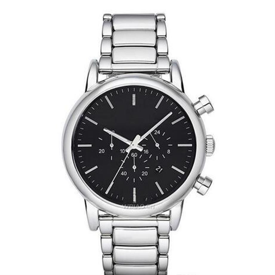 

men quartz Chronograph watch AR1894 AR1895 AR1853 AR1854 AR1864 AR1879 AR1893 AR1942 AR1974 AR1998 AR11017 Top quality Wristwatche270P, Black