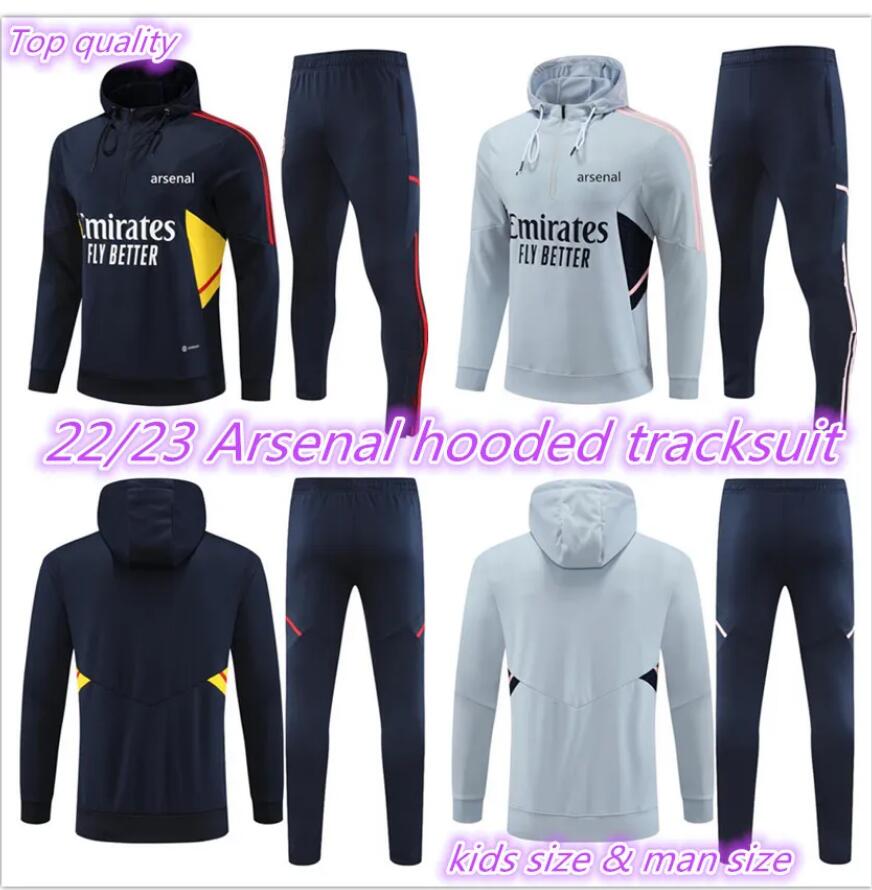 

2022 2023 PEPE SAKA Football soccer adult tracksuit jerseys hooded tracksuit Gunners training suit ODEGAARD THOMAS TIERNEY SMITH ROWE hoodie Men Kids kit, Blue