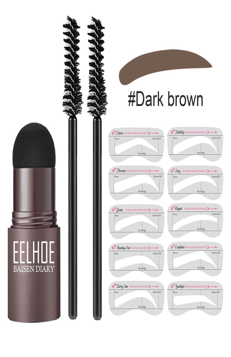

Professional Eyebrow One Step Stamp Shaping Kit Set Gel Makeup Kit Magic Stencils Eye brow Brushes5604555, Dark grey set