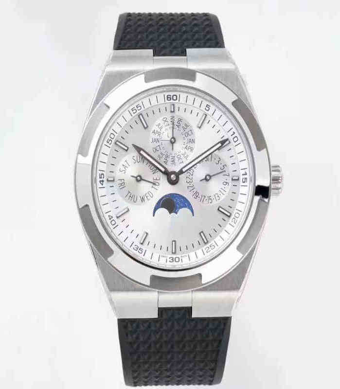 

4300v Luxury Chronograph Designer Watches Phase Watch Multifunction 8f Moon Automatic Mechanical ZQIH, Silver shell blue disc tape