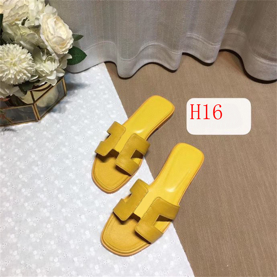 

Womens Designer Shoes Slipper Fashion Bathroom Slippers H Luxury Beach Sandal Leather 29 Colors Sheep Designers Women Men Sandals No Box, H25