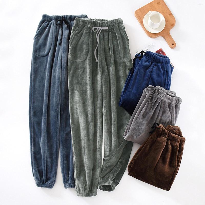 

Women's Pants Men's Thermal Fleece Pockets Thickened Lined Casual Sports Trousers, Blue