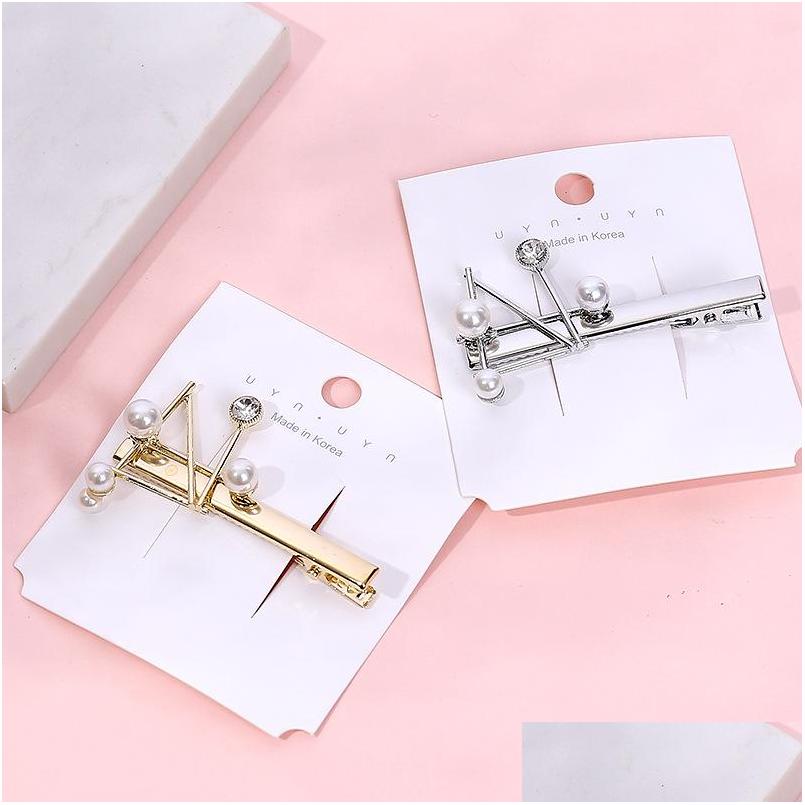 

Hair Clips Barrettes Fashion Jewelry Pearls Beads Rhinstone Clip Barrette Womens Girls Hairpin Dukbill Toothed Drop Delivery Hairje Dhzhv