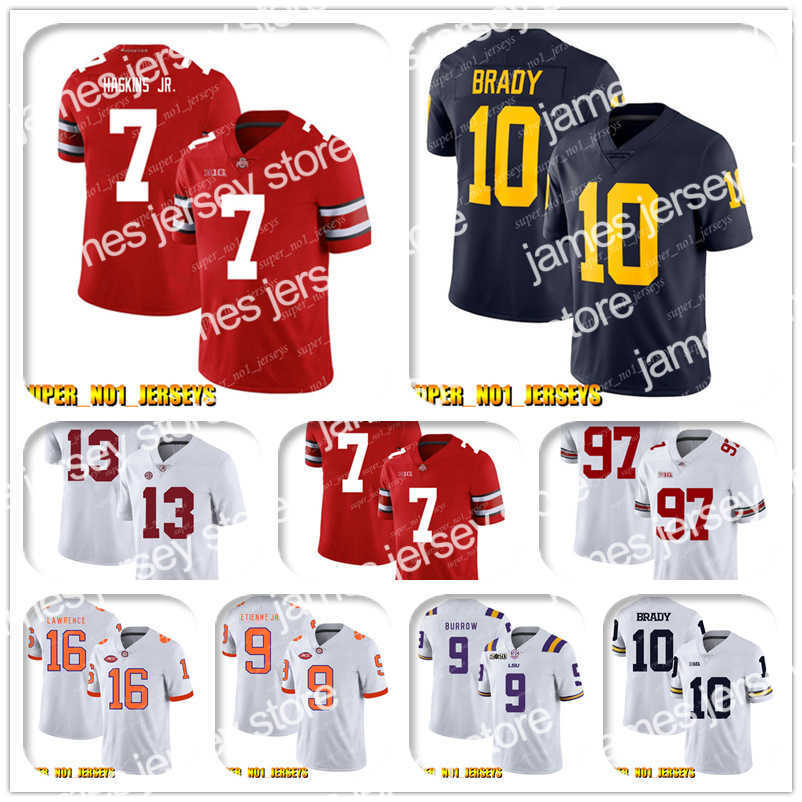 

Football Jerseys NCAA 7 Dwayne Haskins Jr 10 Tom Brady Michigan Wolverines College Football Jersey Joe Burrow A.J. Green Andy Dalton John Ross