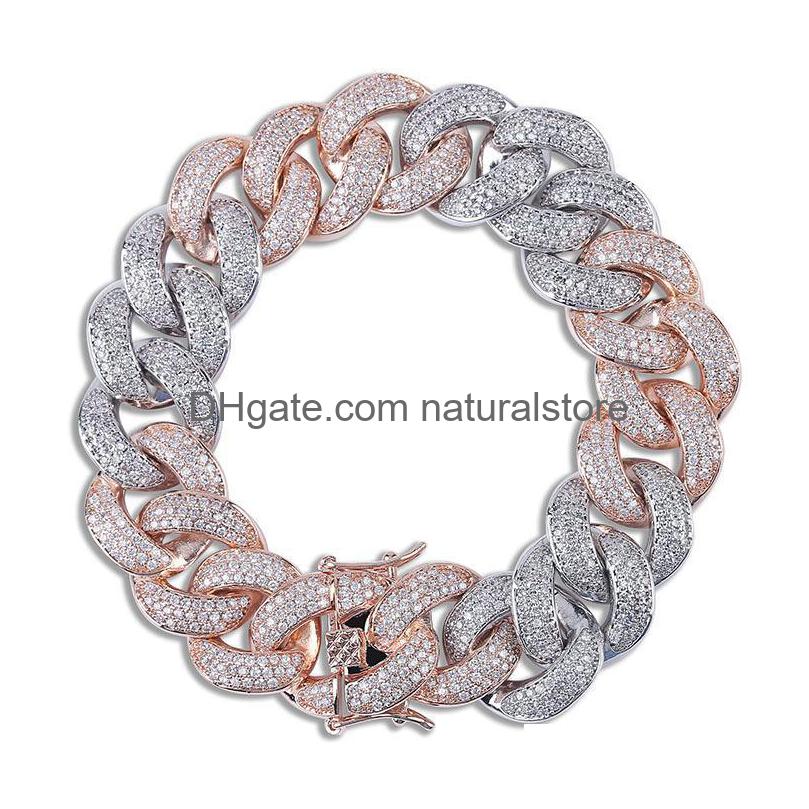 

Chain Three Color Hiphop Men Bracelet Fl Ziron Cuban Ice Out Hip Hop Bracelets Bangle Zircon Chains Pop Club Accessories Gifts Drop Dhll2