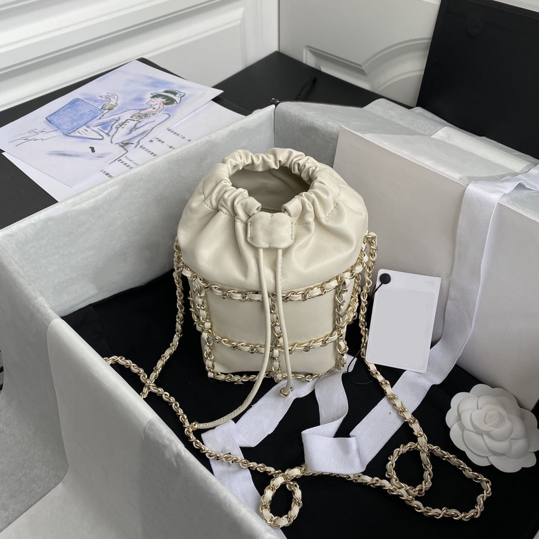 

Fashion leather Designer bags Brand Luxury bag Women handbag Bucket bag chain crossbody Large capacity purse Winter, Black