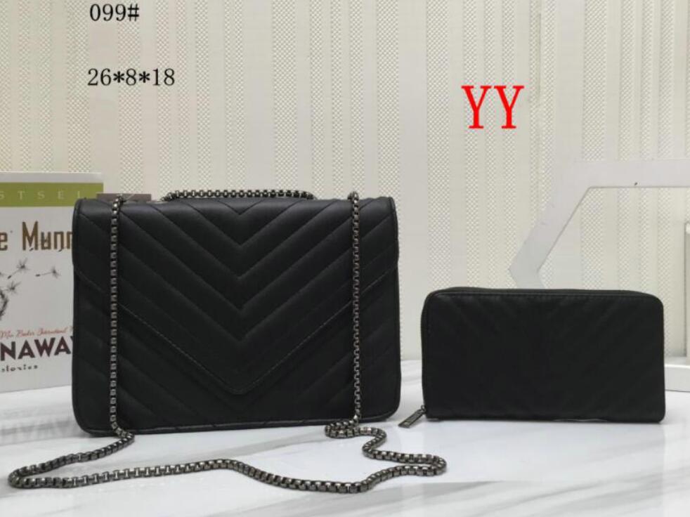 

Women 2pcs/set Designer Shoulder Bags Totes Handbags luxury handbag calfskin classic diagonal stripes quilted chains Crossbody Bag cross body purse, White