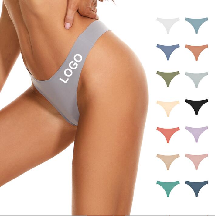 

Underpants Women Seamless T Pants Ice Silk Low Waist Briefs Sexy Panties Europe America Breathable One-Piece Thong G-String Lingerie Underwear 14 Colors BC232