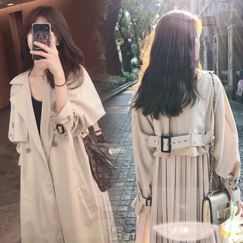 

Women' Trench Coats Fashion 2022 Fall /Autumn Casual Single Breasted Simple Classic Long Coat Woman With Belt Chic Female Windbreaker, Zangqing
