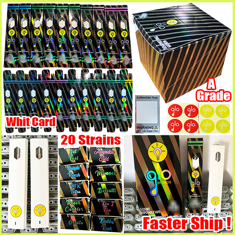 

With Cards GLO Extracts Disposable Vapes Pen E Cigarettes Vape A Grade Device Pods 1.0ml Rechargeable Empty Kits E-Cigs Oil Carts Vaporizer 20 Flavors 280MAH Wholesale