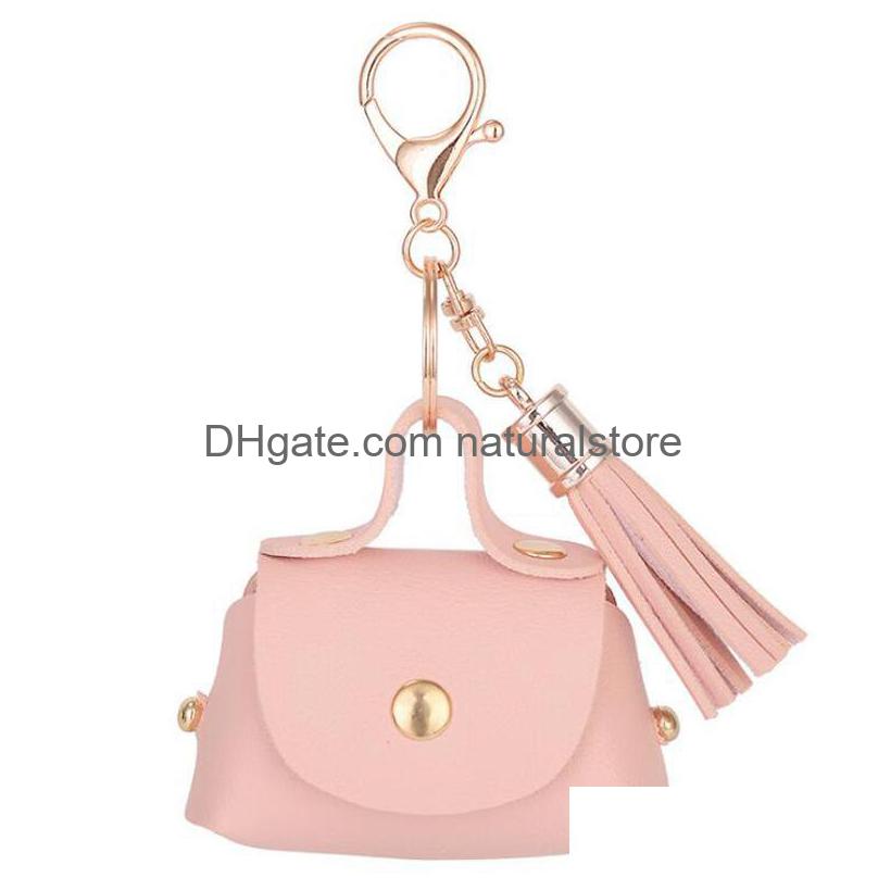 

Keychains Lanyards New Mini Portable Tassel Purse Key Chain Girl Bag Ornaments Pendant Creative Gifts Drop Delivery Fashion Accesso Dha3L