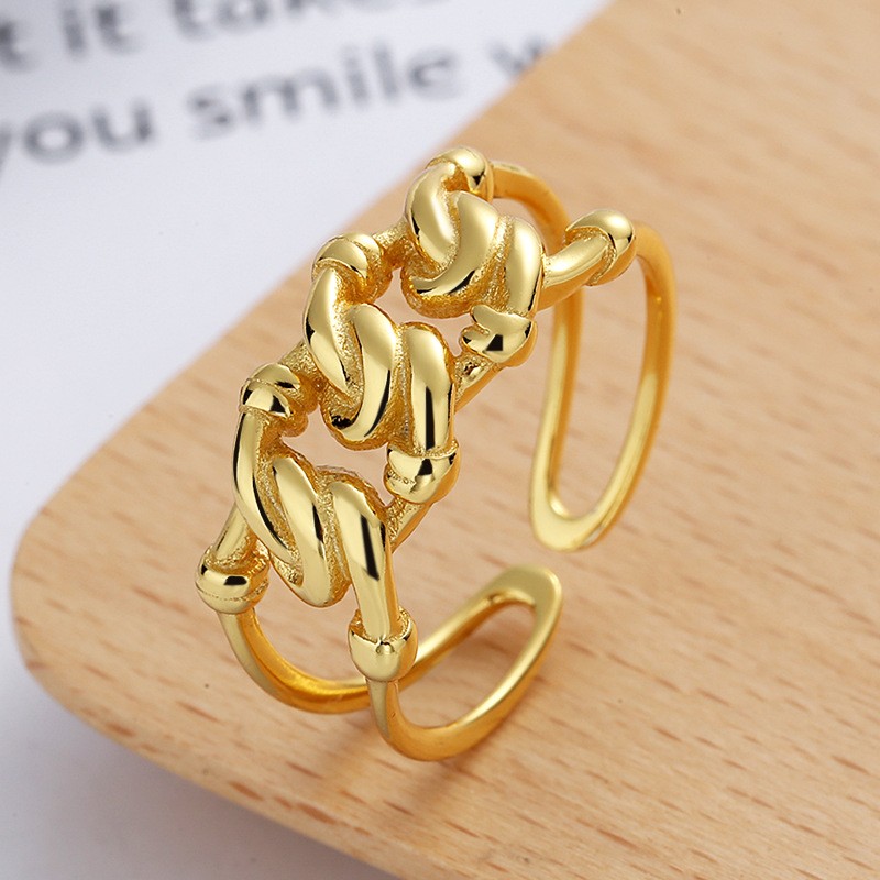 

Real 925 Sterling Silver Knitted Twist Ring For Women Punk Wholesale Price 925 Silver Jewelry Geometry Twisted Chain Finger Rings