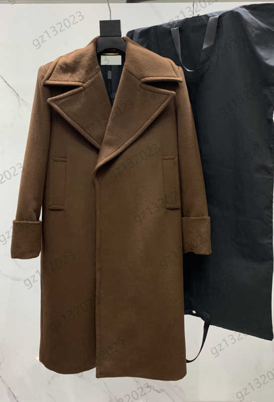 

Womens Wool Blends Coat Invisible Button Lapels Solid Color Wool Coats Long Sleeve Out Pockets Loose Outerwear Designer Classic Style Women Apparel 1950