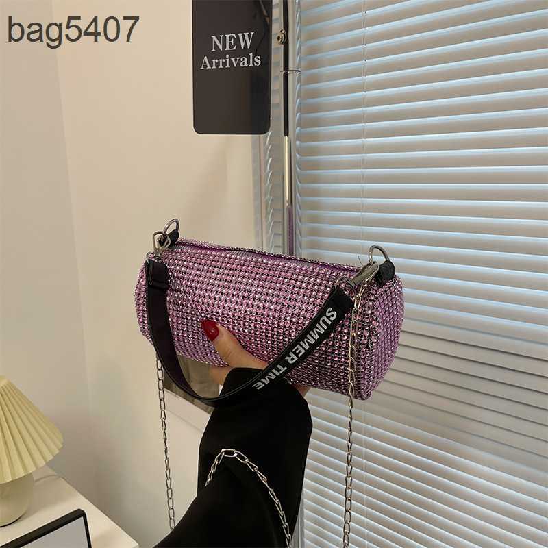 

2023 Women's Diamond Bag 70% Discount Wholesale Retail New Fashion Coarse Chain Simple Set Shoulder Crossbody Handbag Pillow, Black7