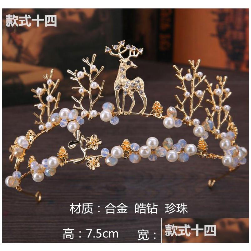 

Headpieces 22 Styles New Wedding Crown Bridal Headpiece Hair Accessories Rhinestone Pearl Crowns Jewelry Cake Decoration Childrens D Dhsdr