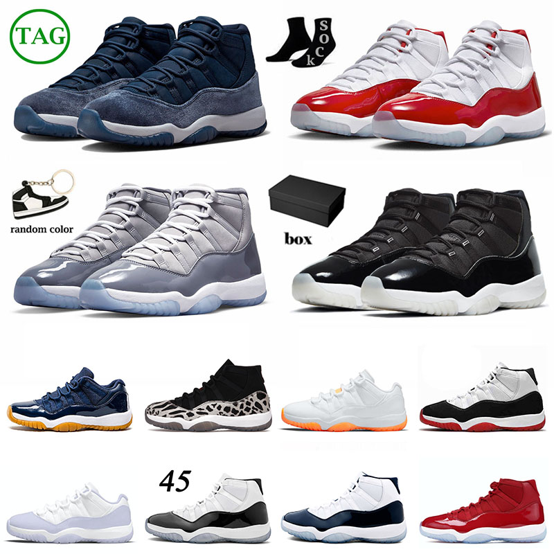 Sneakers With Box 11 Basketball Shoes Jumpman 11s Men Women Midnight Navy Cherry Low Legend Blue Navy gum Animal Instinct OG High White Bred Men Wom