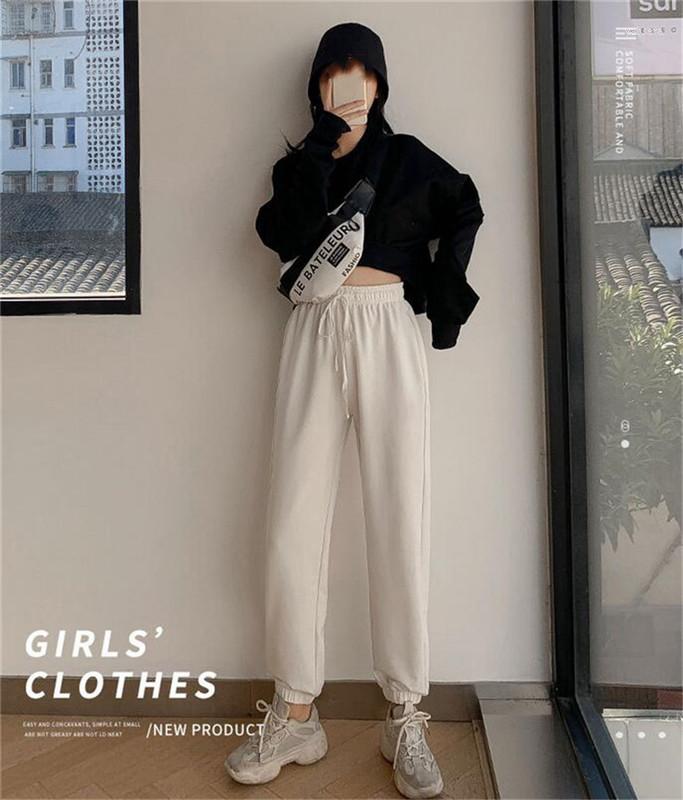 

Women' Pants Wide Leg Woman Sweatpants Loose Joggers Women High Waist Comfort Simple Basic Casual Fashion Trousers, Black