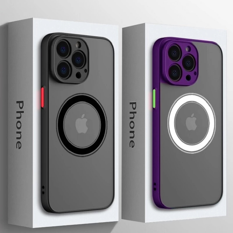 

Luxury Matte Magnetic For Magsafe Wireless Charge Cases iPhone 14 13 11 12 Pro Max Mini Plus XS XR X 7 8 plus Armor Cover funda samsung s23 plus ULTRA