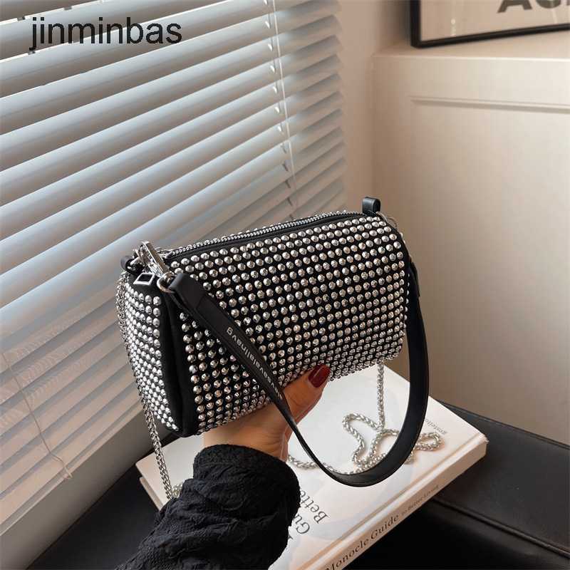 

2023 Fashion Diamond Bag 60% Discount Wholesale Retail Textural Rhintone Women's New Fashionable Air Underarm Versatile Chain One Shoulder Crossbody, White4