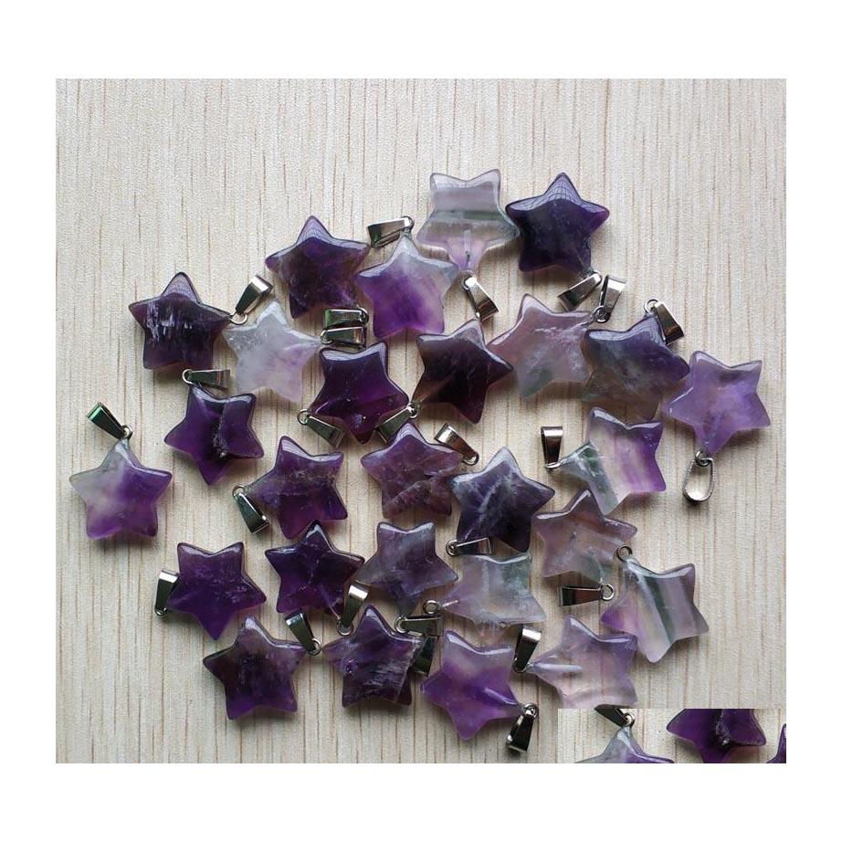 

Charms Amethyst Crystal Five Point Star Shape Stone Pendants For Diy Jewelry Making Wholesale Drop Delivery Findings Components Dhtr0